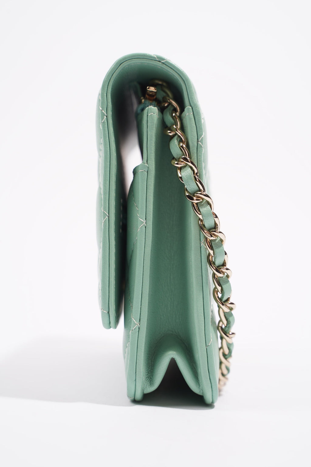 Chanel Womens Wallet On Chain Teal Lambskin