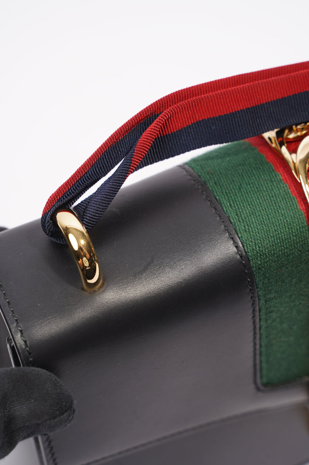 Gucci Womens Sylvie Black / Green / Red Medium