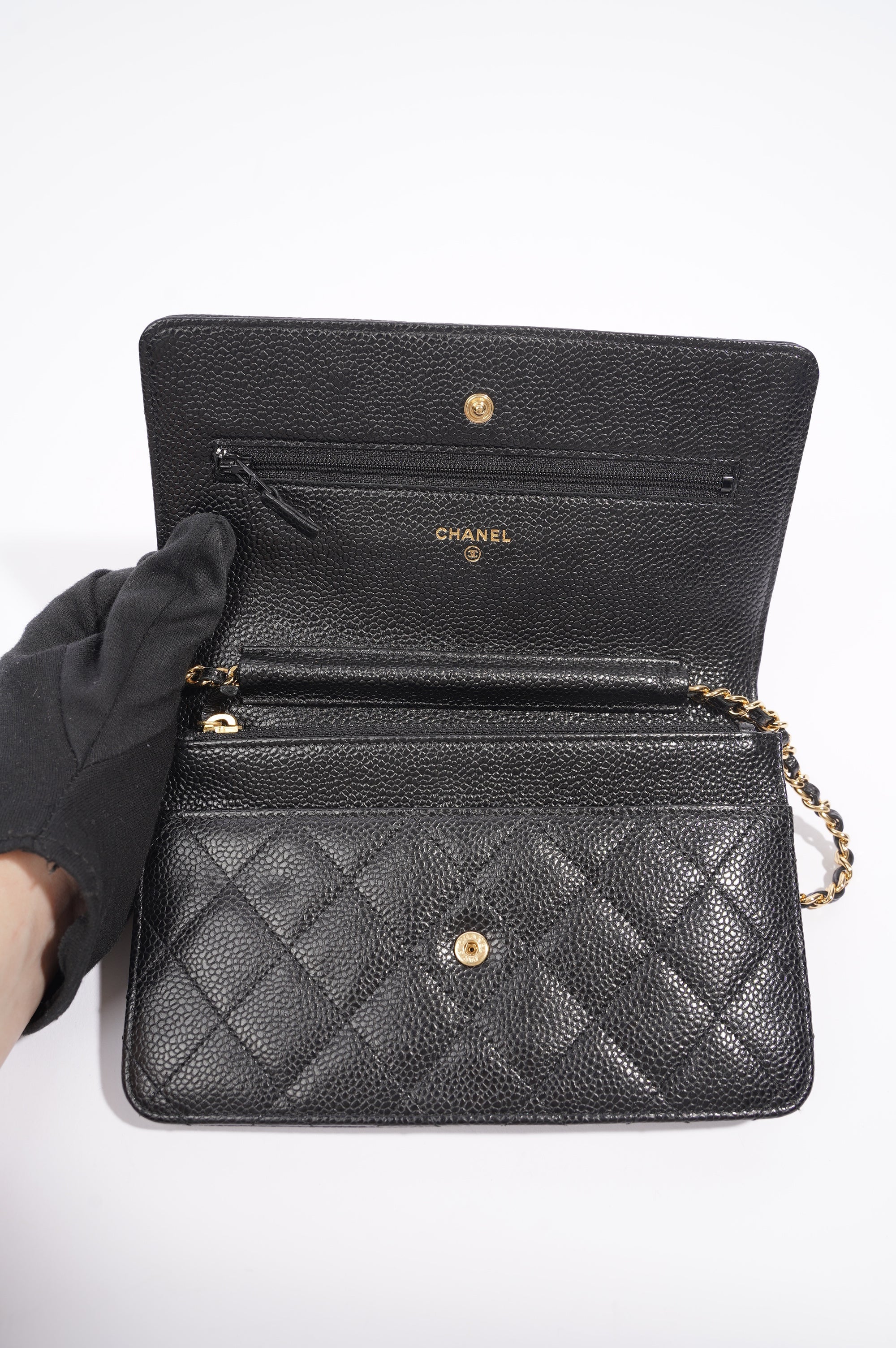 Chanel Womens Wallet On Chain Black Caviar