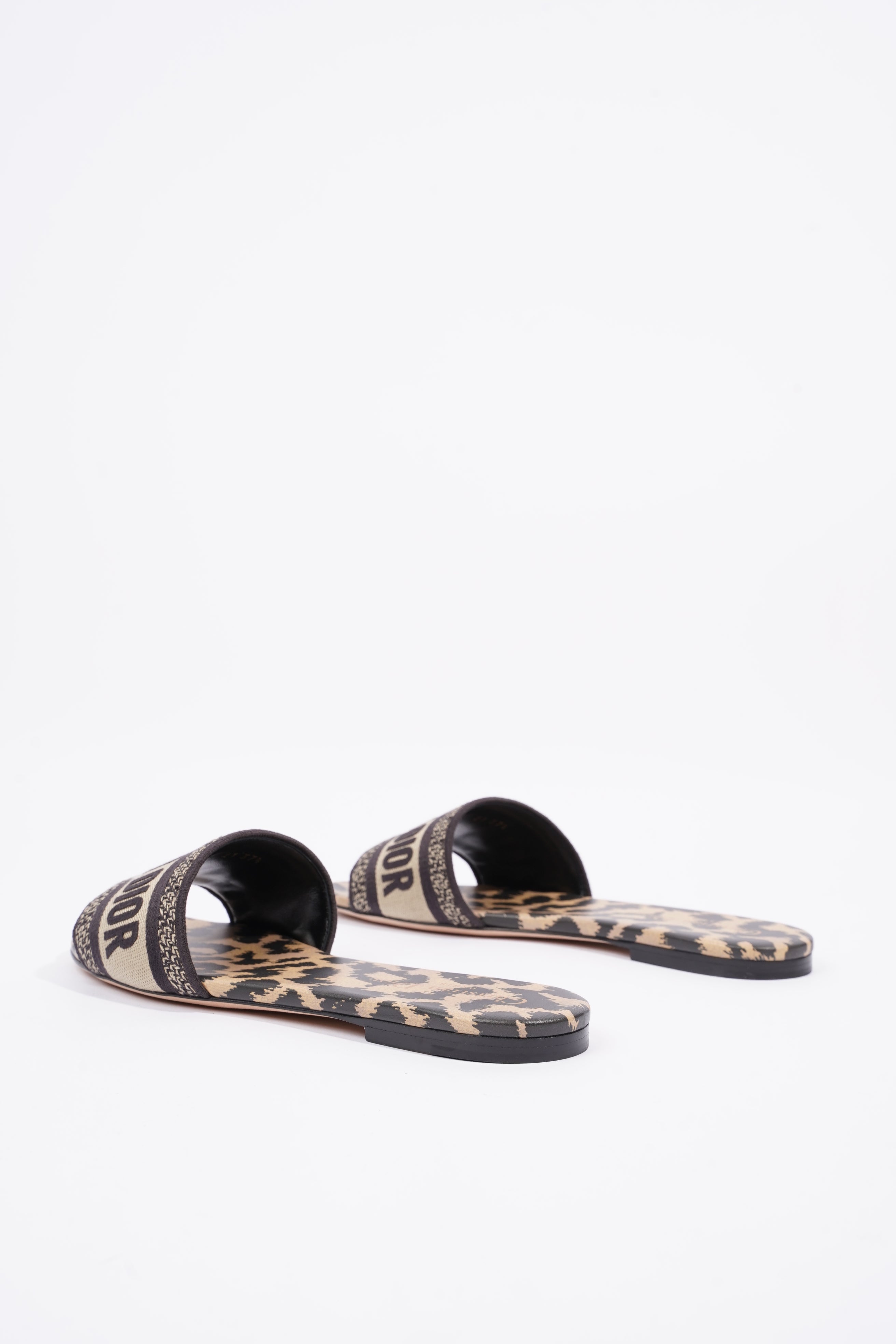 Christian Dior Womens Dway Slide Leopard Print EU 37.5 / UK 4.5