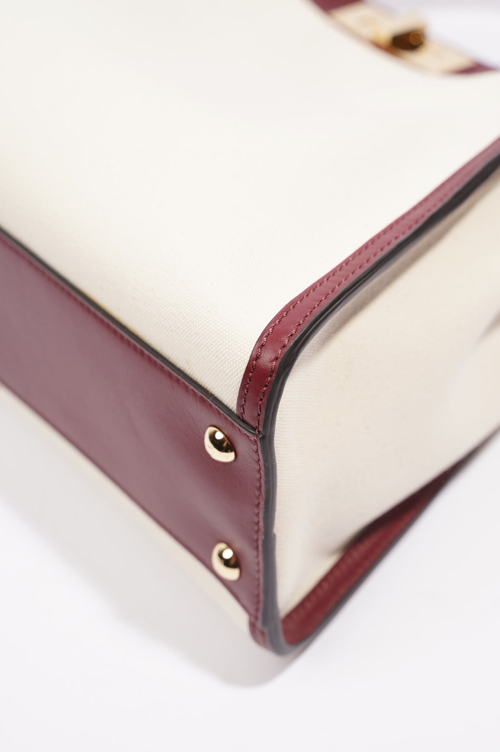 Fendi Womens Peekaboo Beige / Maroon Medium