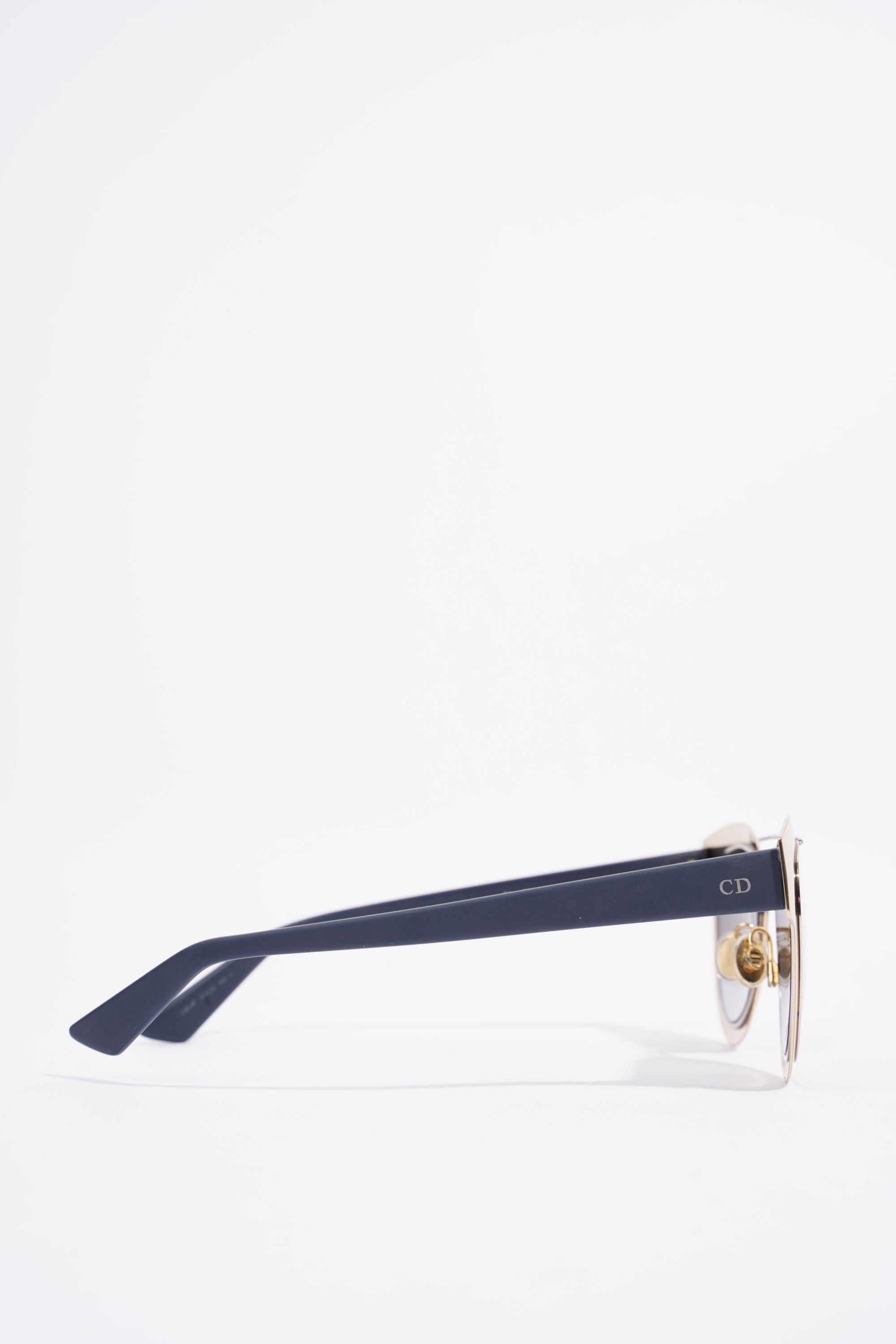Christian Dior Womens LML9F Sunglasses Gold / Blue 145