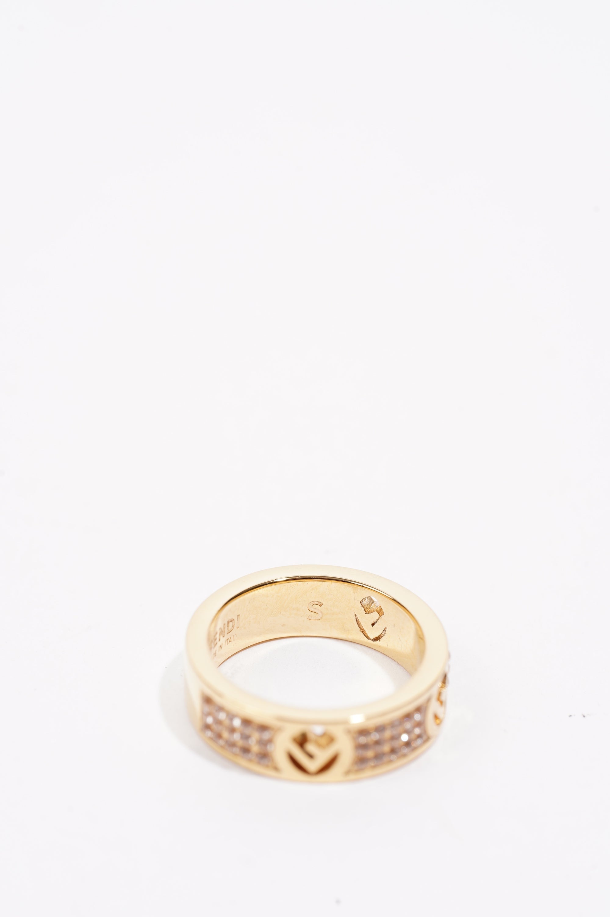 Fendi Womens F Is Fendi Ring Gold S