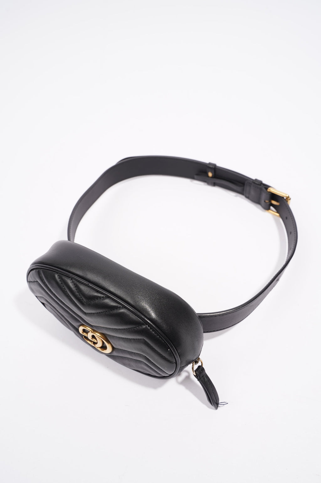 Gucci Womens Marmont Belt Bag Black / Gold 85