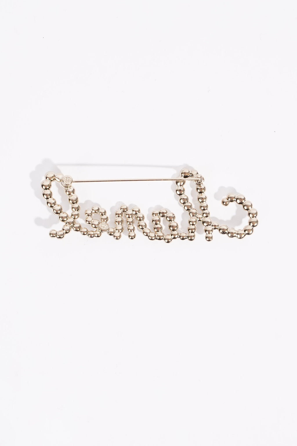 Chanel Womens Chanel Sign Brooch Champagne Finish Base Metal 2020