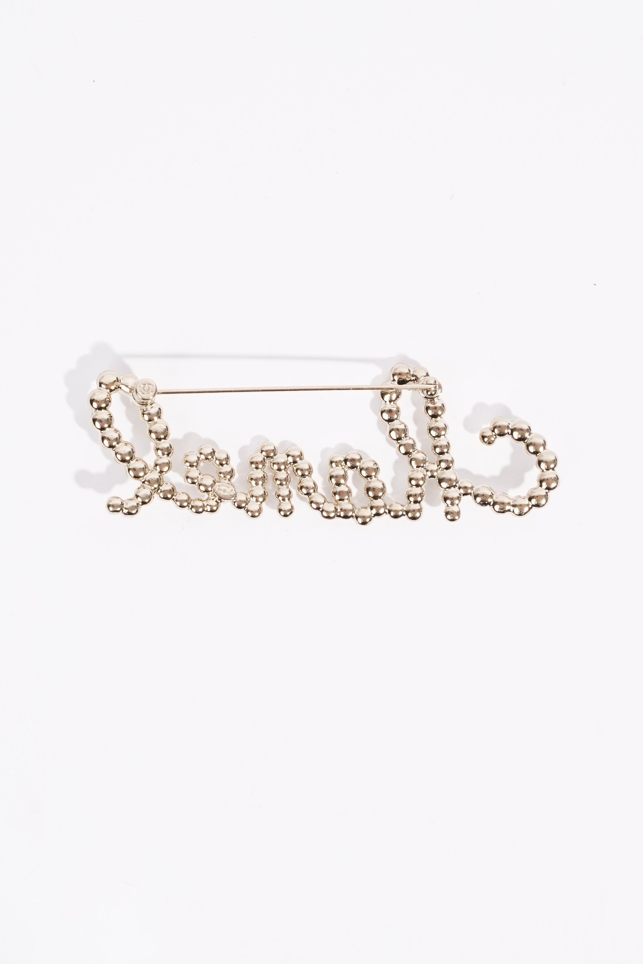 Chanel Womens Chanel Sign Brooch Champagne Finish Base Metal 2020