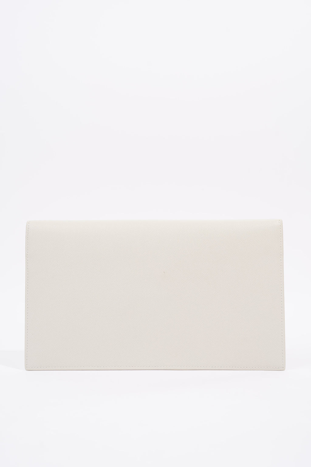 Saint Laurent Womens Uptown Textured Leather Off White