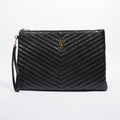Saint Laurent Womens Pouch Black / Gold Large