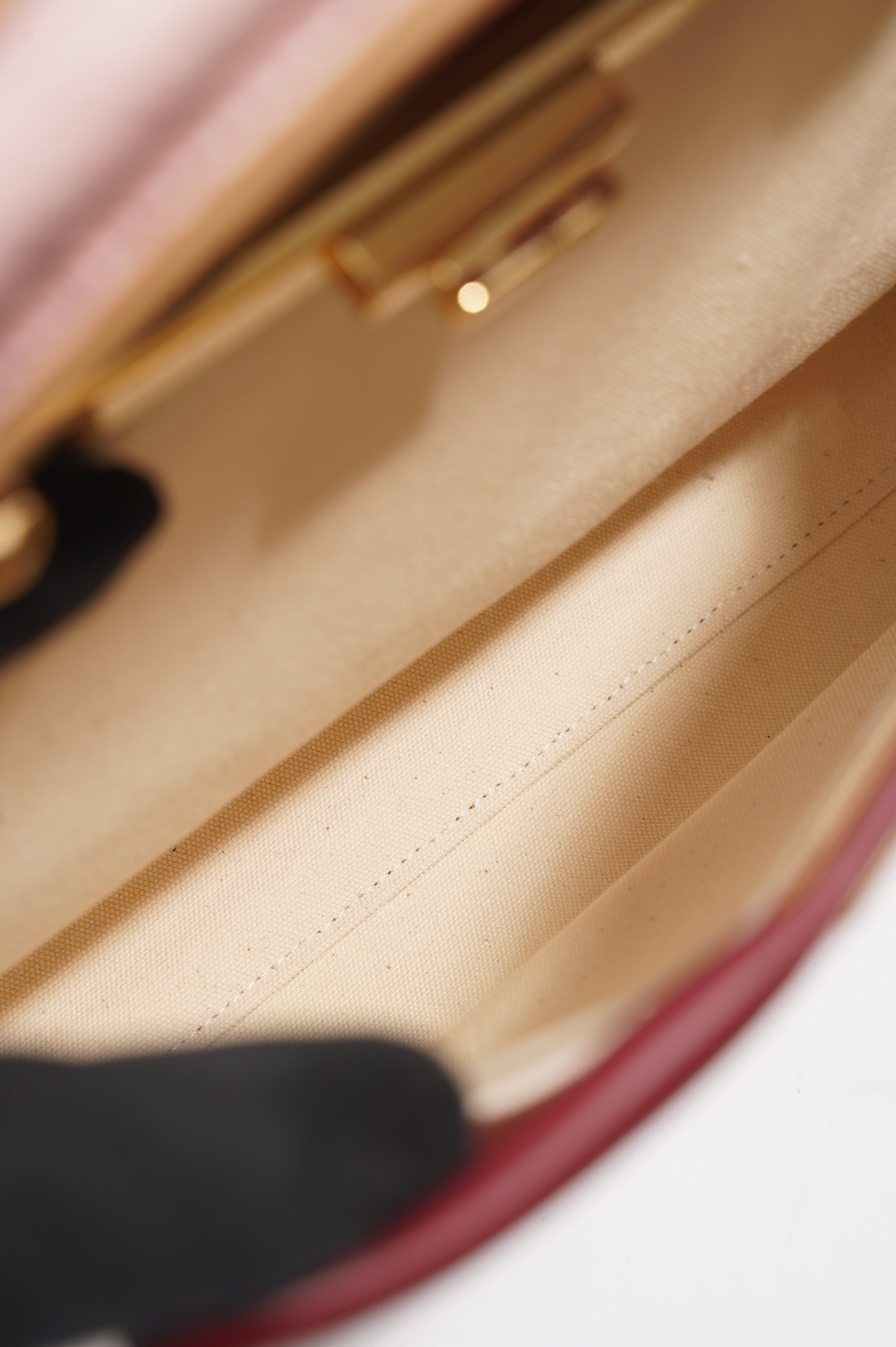 Fendi Womens Peekaboo Beige / Maroon Medium