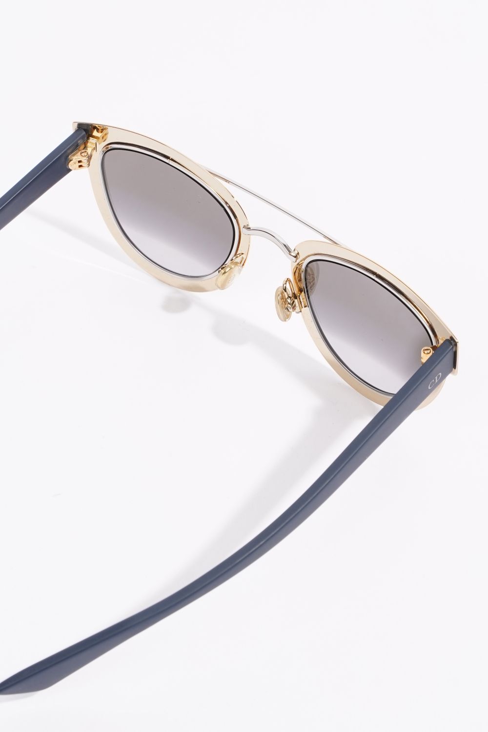 Christian Dior Womens LML9F Sunglasses Gold / Blue 145