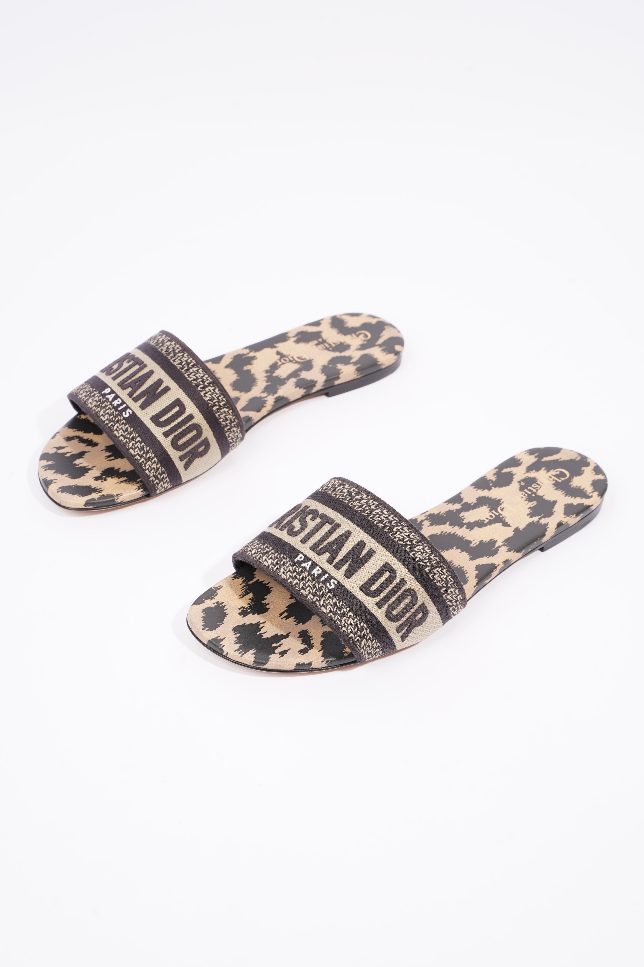Christian Dior Womens Dway Slide Leopard Print EU 37.5 / UK 4.5