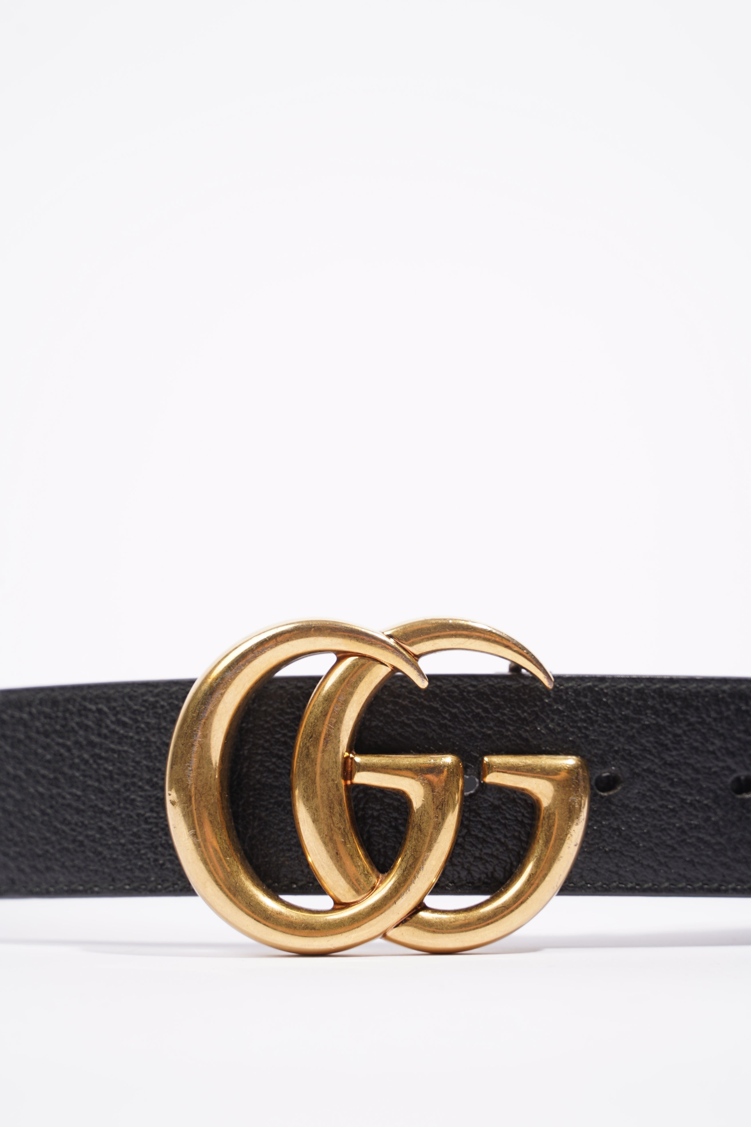 Gucci Mens Marmont Belt Black Gold 80cm / 32"