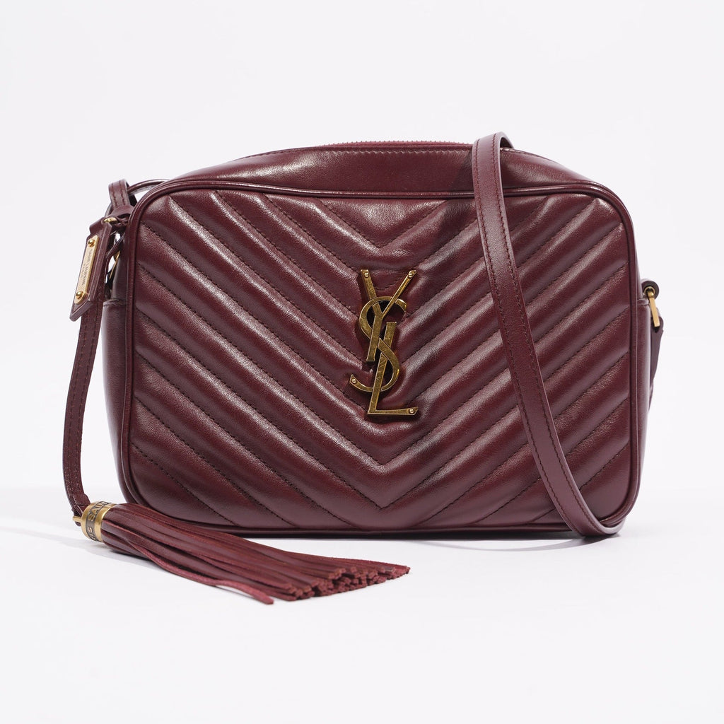 Saint Laurent Womens Lou Camera Bag Burgundy