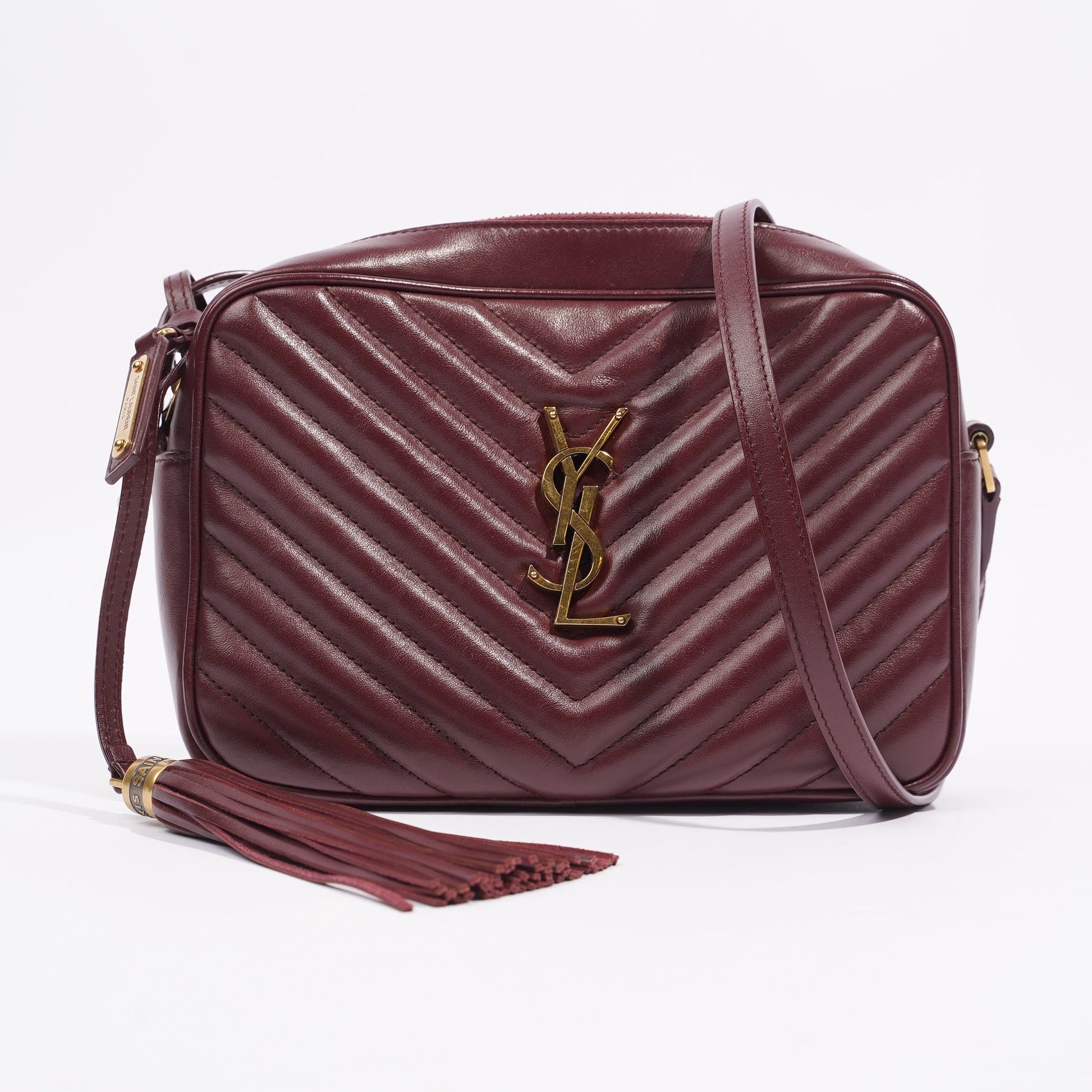 Saint Laurent Womens Lou Camera Bag Burgundy