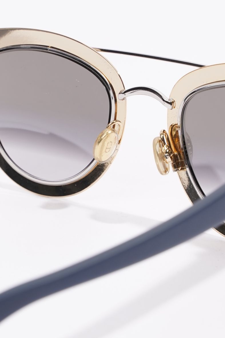 Christian Dior Womens LML9F Sunglasses Gold / Blue 145