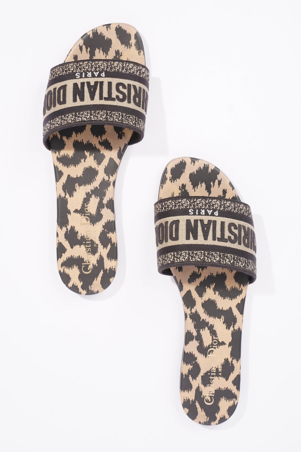 Christian Dior Womens Dway Slide Leopard Print EU 37.5 / UK 4.5