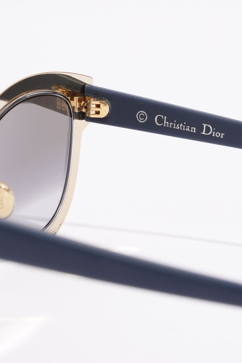 Christian Dior Womens LML9F Sunglasses Gold / Blue 145
