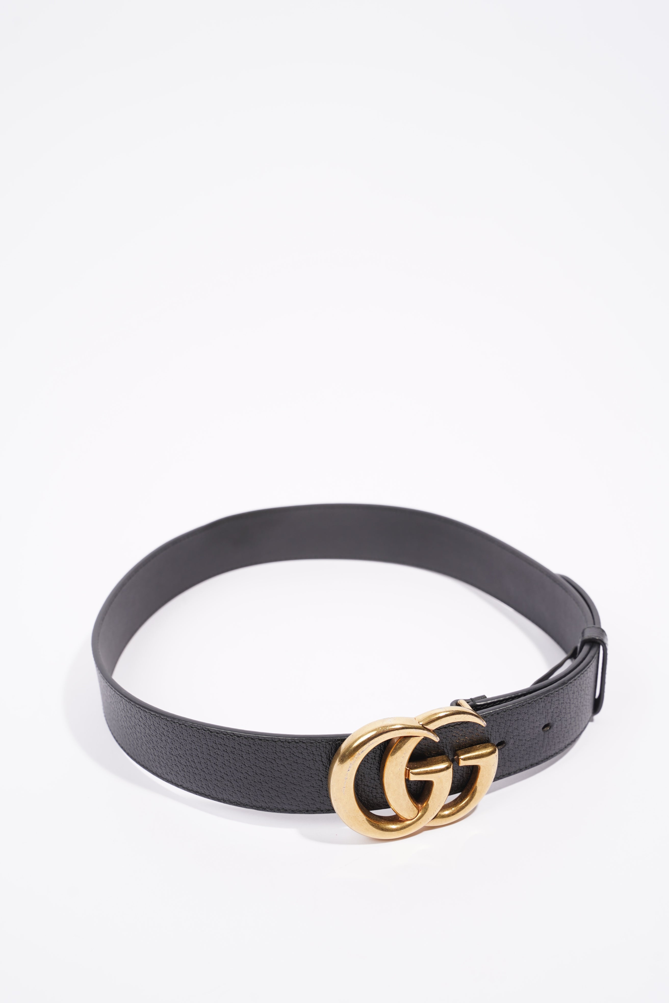 Gucci Mens Marmont Belt Black Gold 80cm / 32"