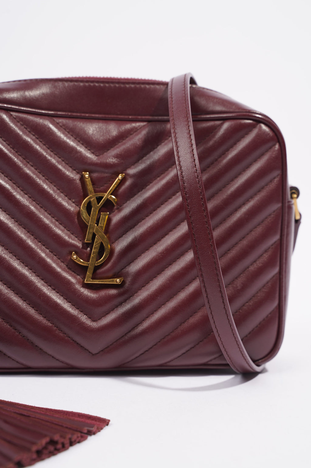 Saint Laurent Womens Lou Camera Bag Burgundy