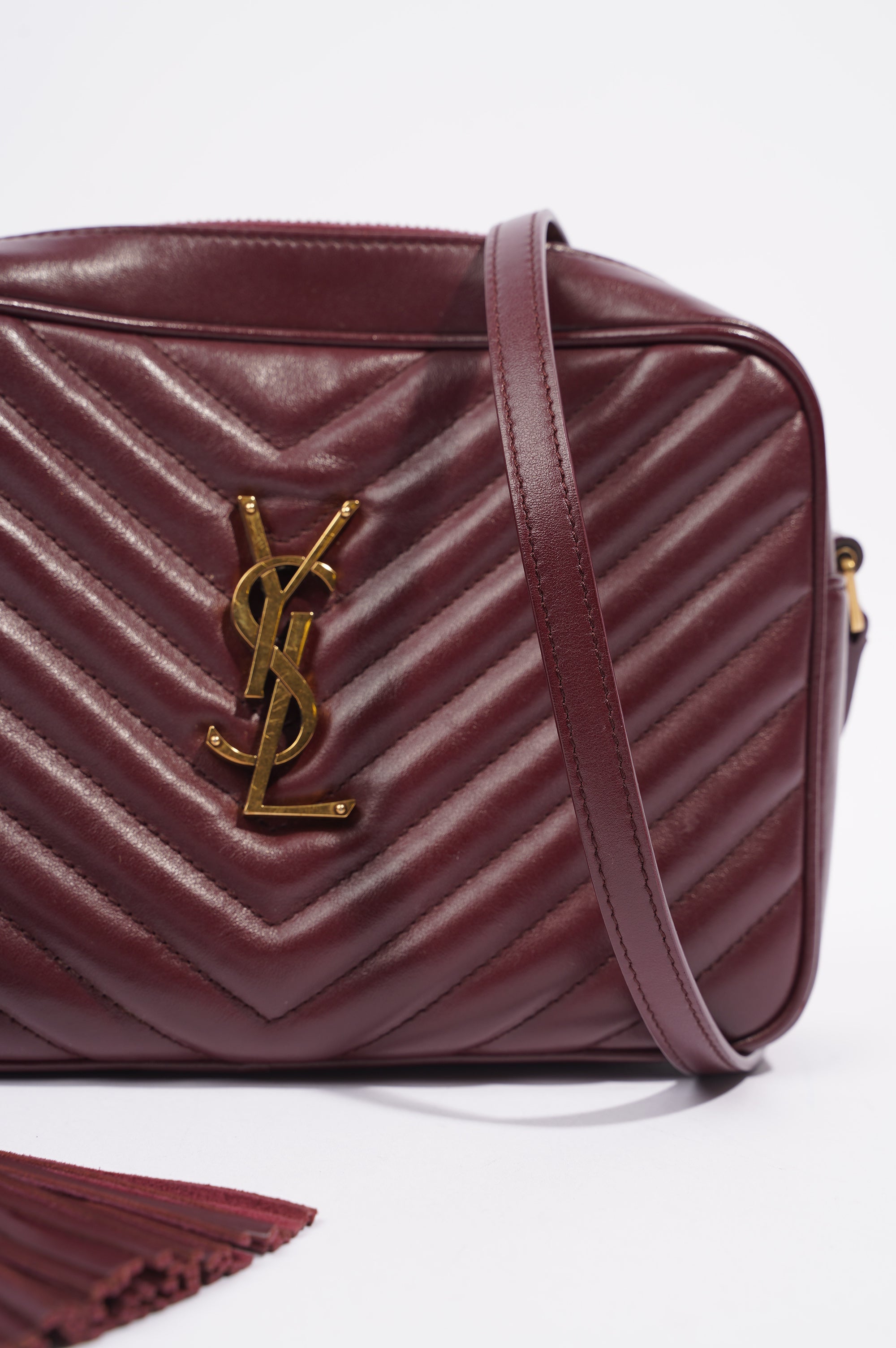 Saint Laurent Womens Lou Camera Bag Burgundy