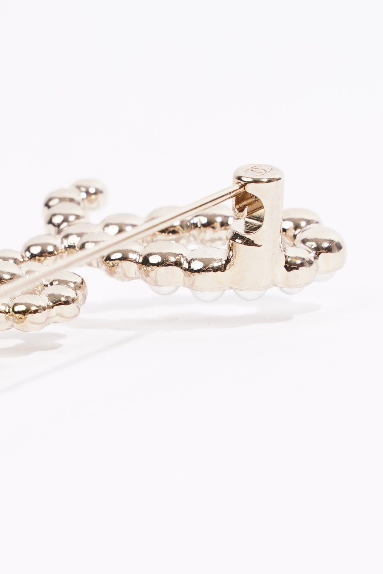 Chanel Womens Chanel Sign Brooch Champagne Finish Base Metal 2020