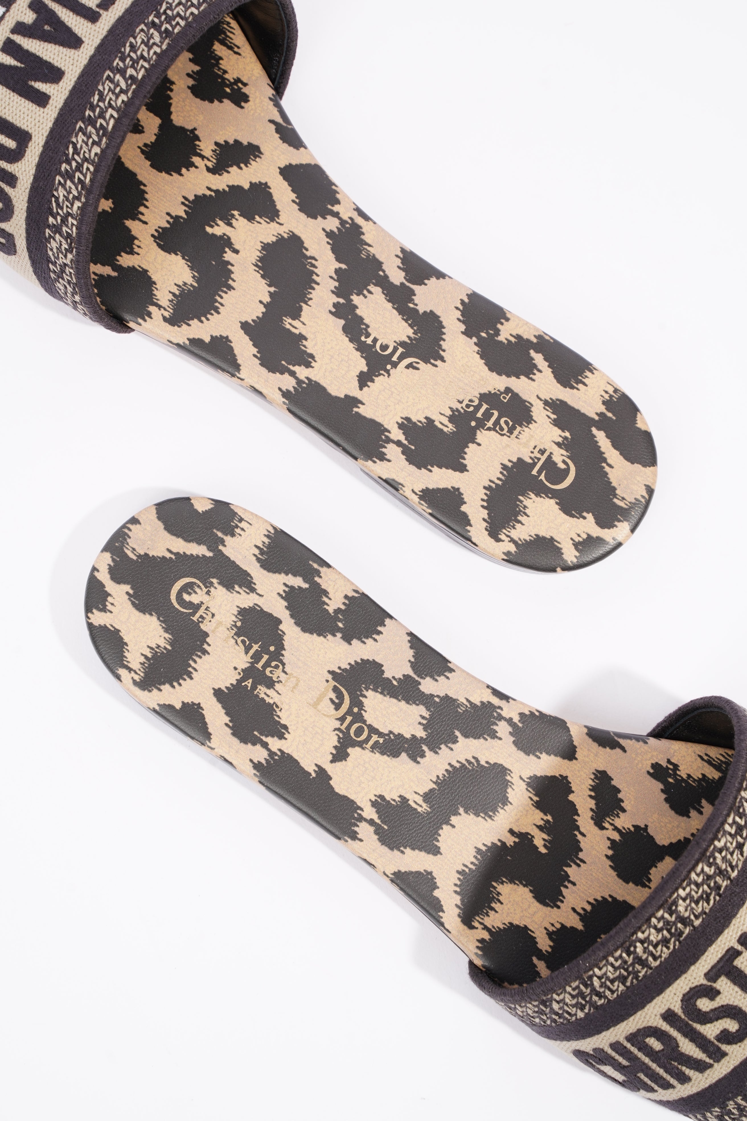 Christian Dior Womens Dway Slide Leopard Print EU 37.5 / UK 4.5