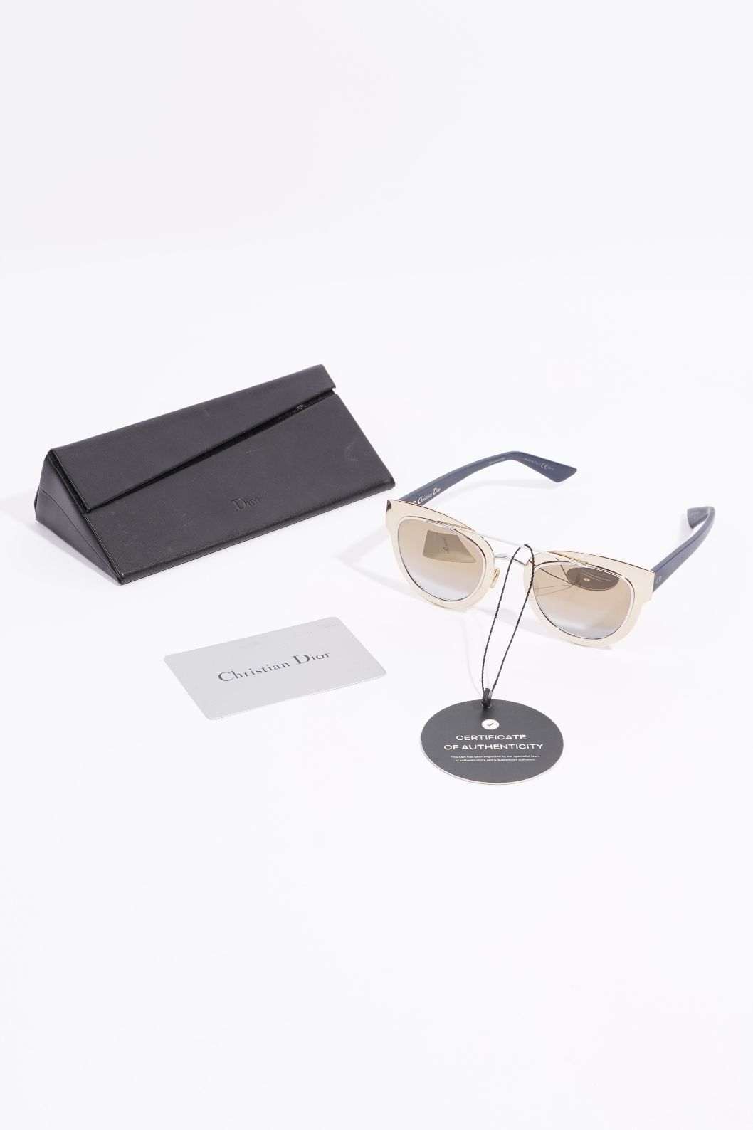 Christian Dior Womens LML9F Sunglasses Gold / Blue 145