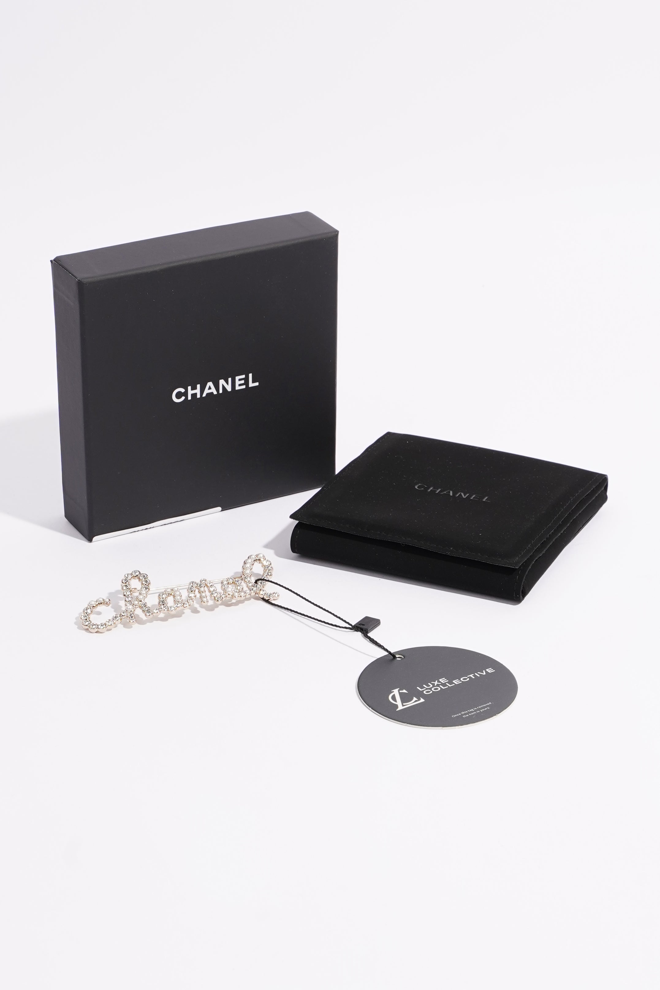 Chanel Womens Chanel Sign Brooch Champagne Finish Base Metal 2020