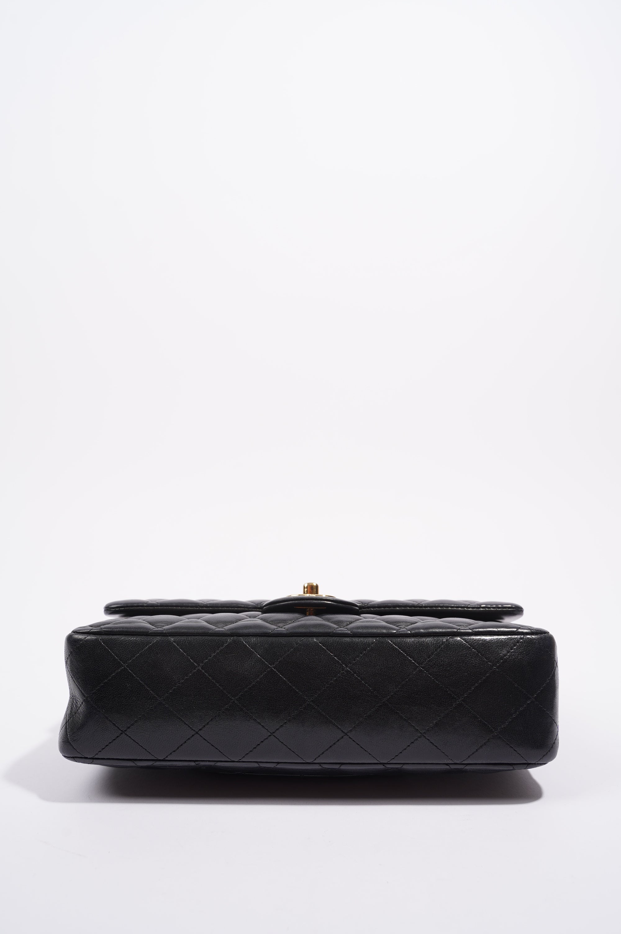 Chanel Womens Classic Lambskin Flap Black Medium