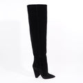 Saint Laurent Womens Niki Boot 105 Black Velvet EU 40 / UK 7