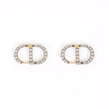 Christian Dior Womens CD Crystal Earrings Base Metal / Faux Crystal
