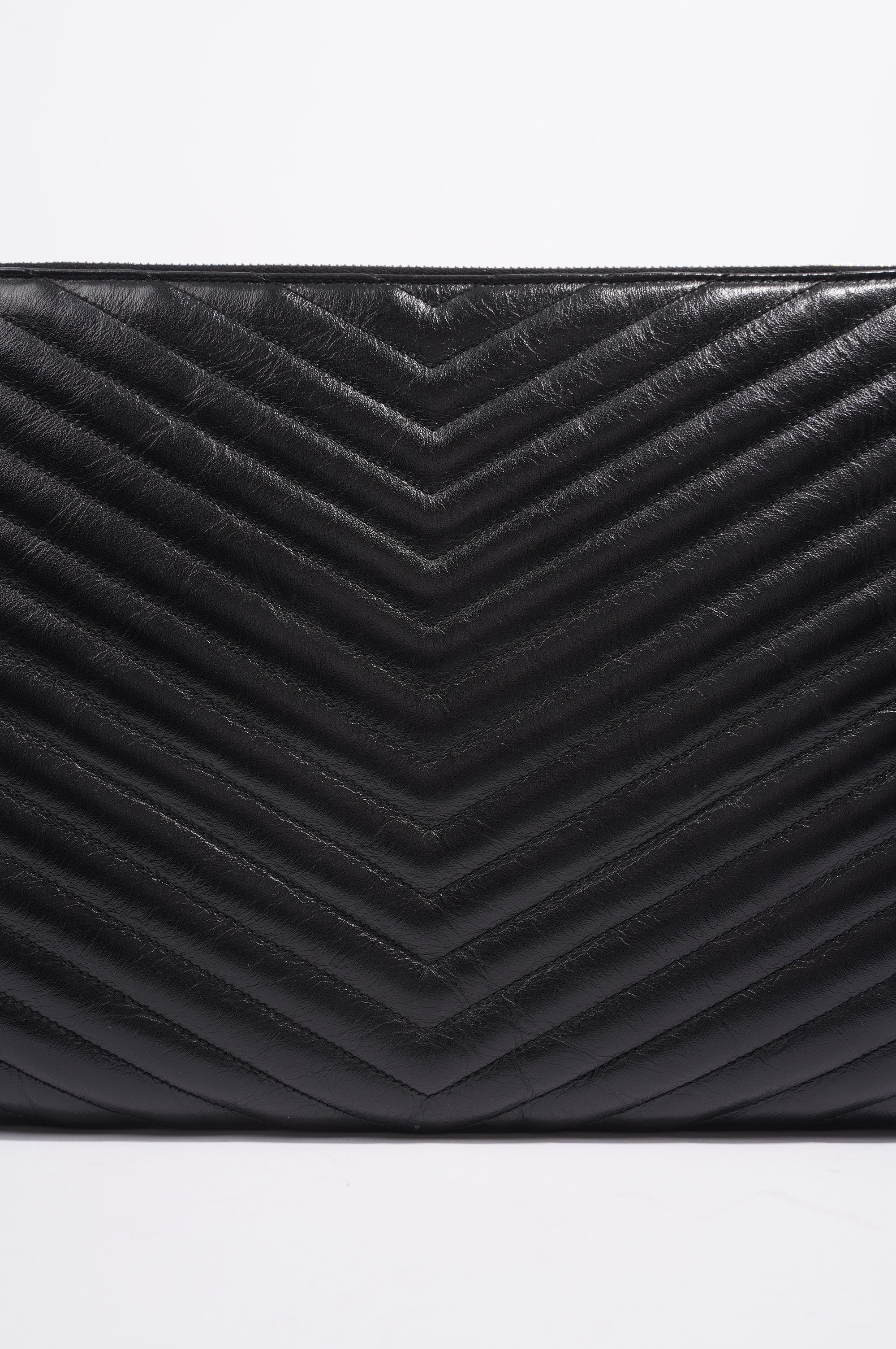 Saint Laurent Womens Pouch Black / Gold Large
