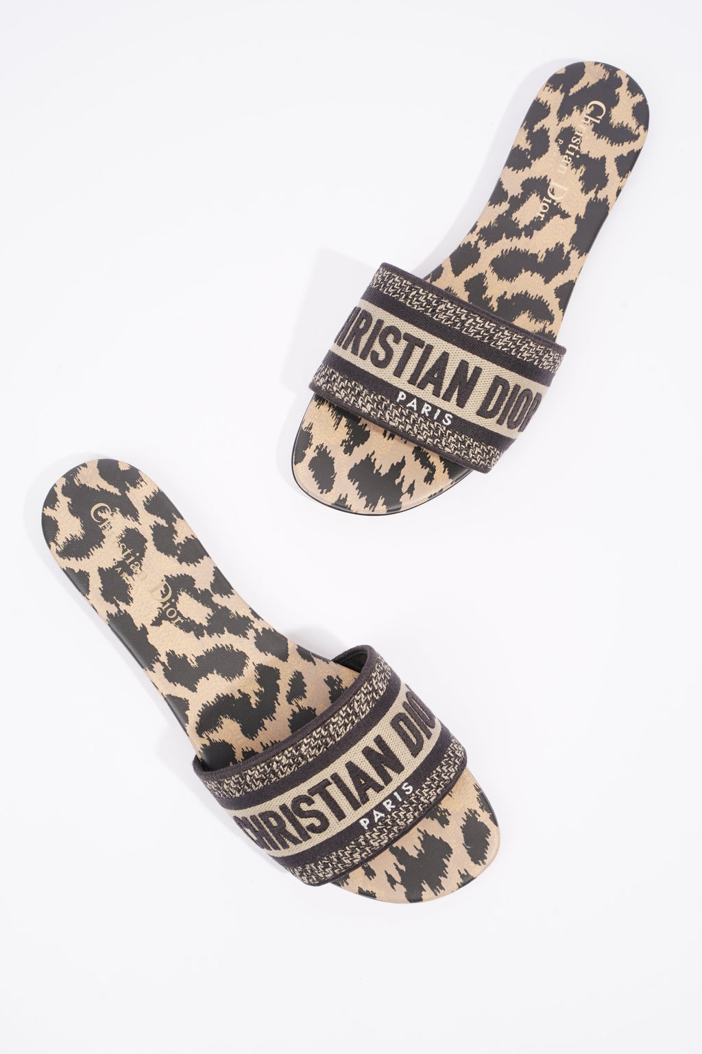 Christian Dior Womens Dway Slide Leopard Print EU 37.5 / UK 4.5
