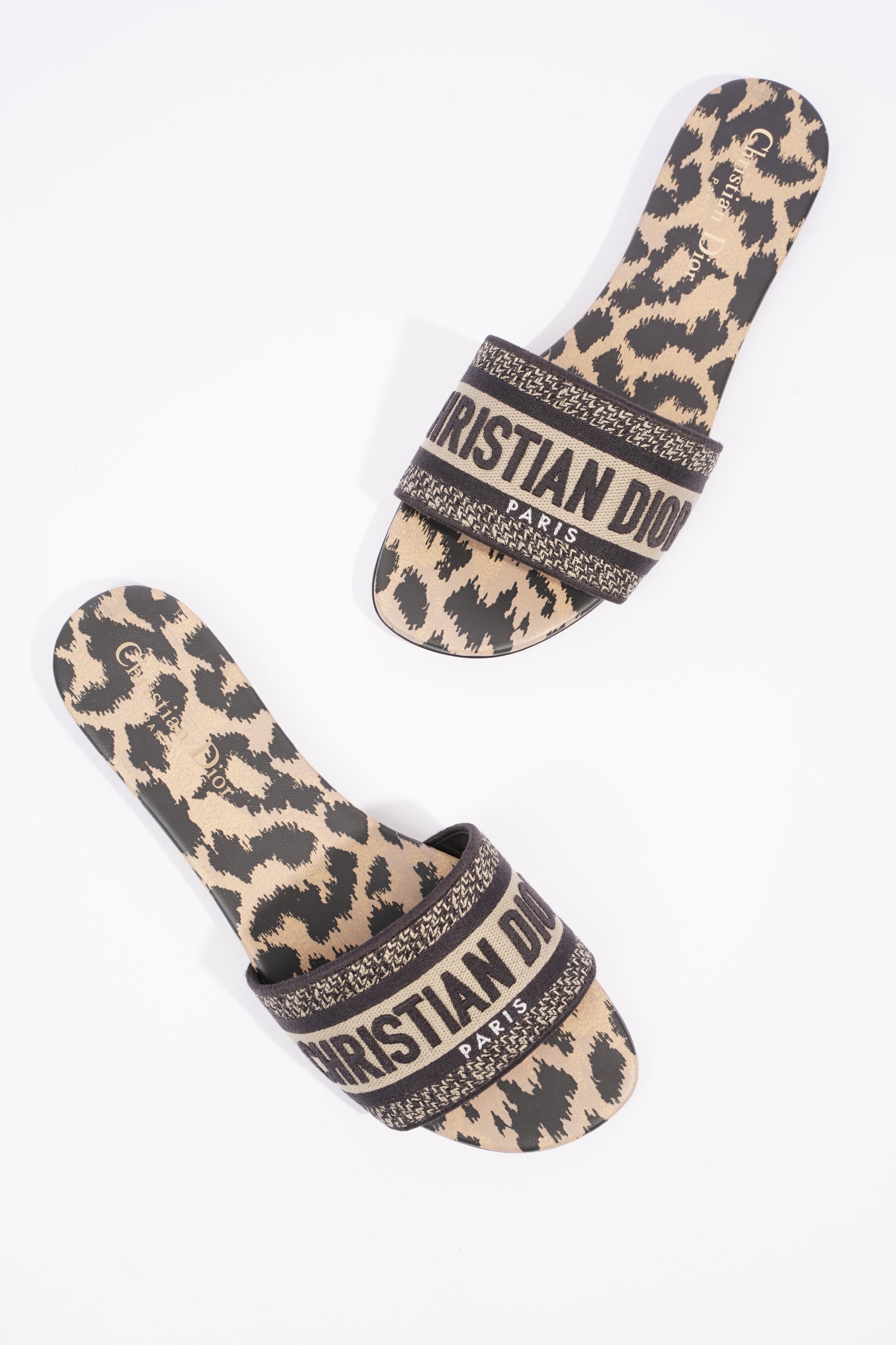 Christian Dior Womens Dway Slide Leopard Print EU 37.5 / UK 4.5