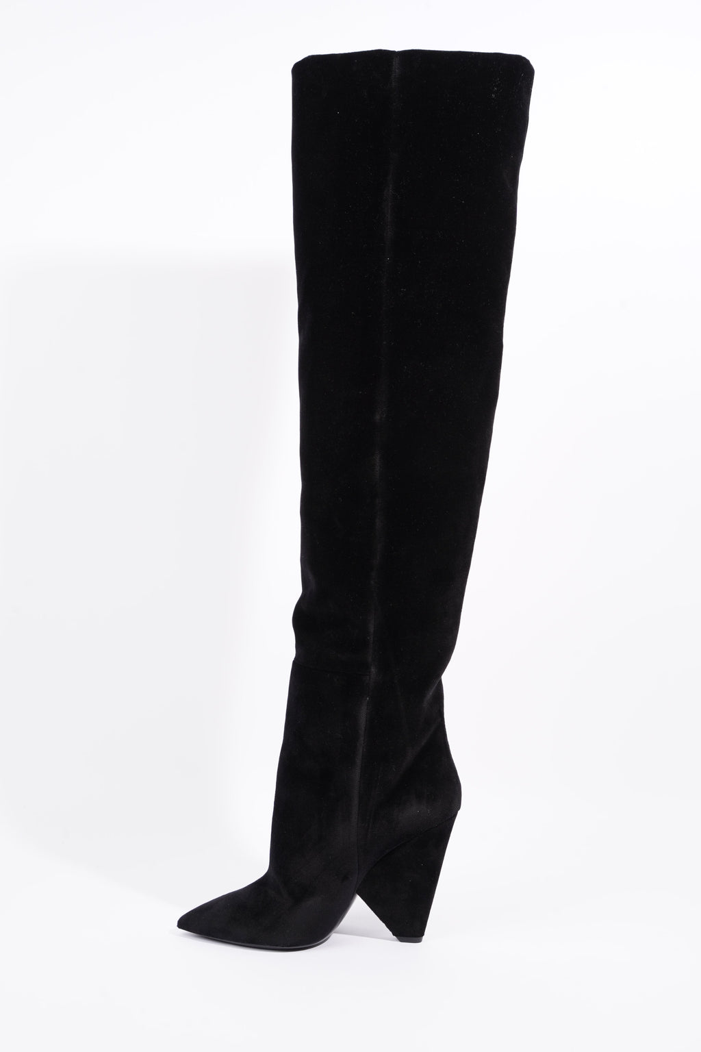 Saint Laurent Womens Niki Boot 105 Black Velvet EU 40 / UK 7