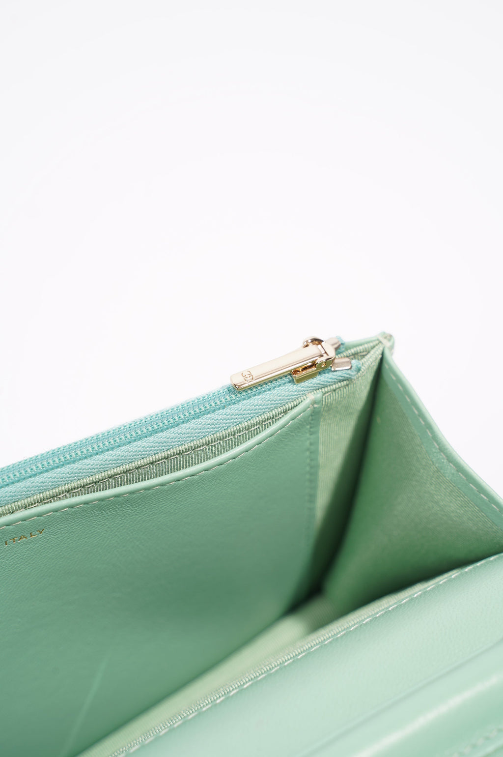 Chanel Womens Wallet On Chain Teal Lambskin