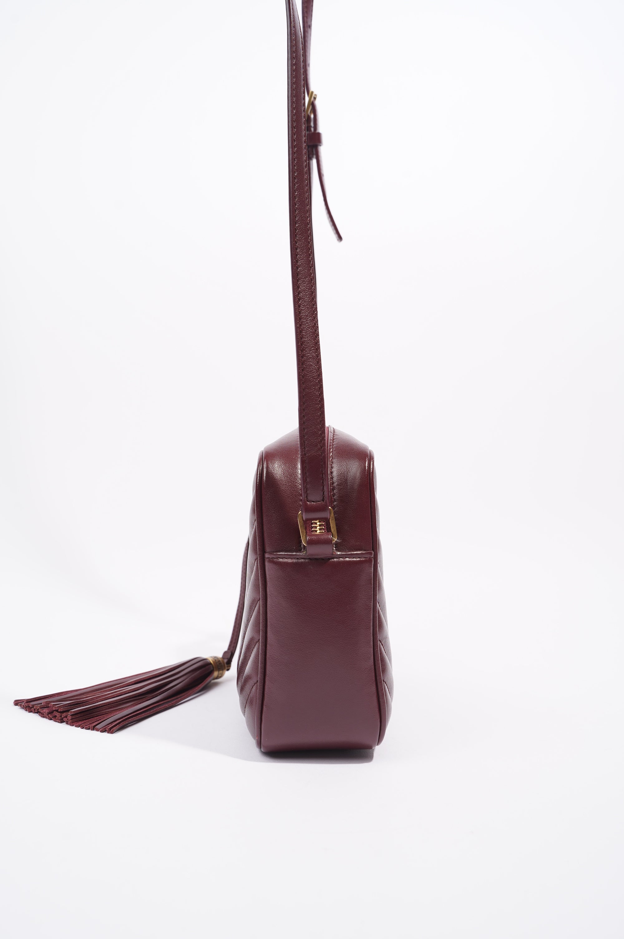 Saint Laurent Womens Lou Camera Bag Burgundy