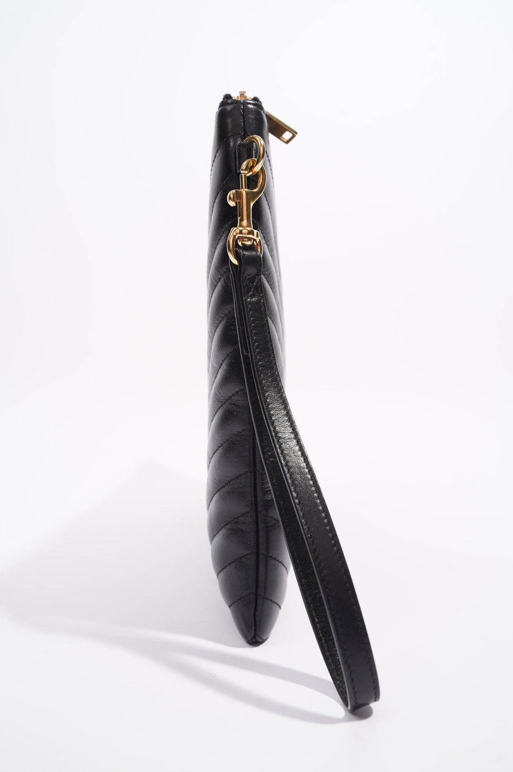 Saint Laurent Womens Pouch Black / Gold Large