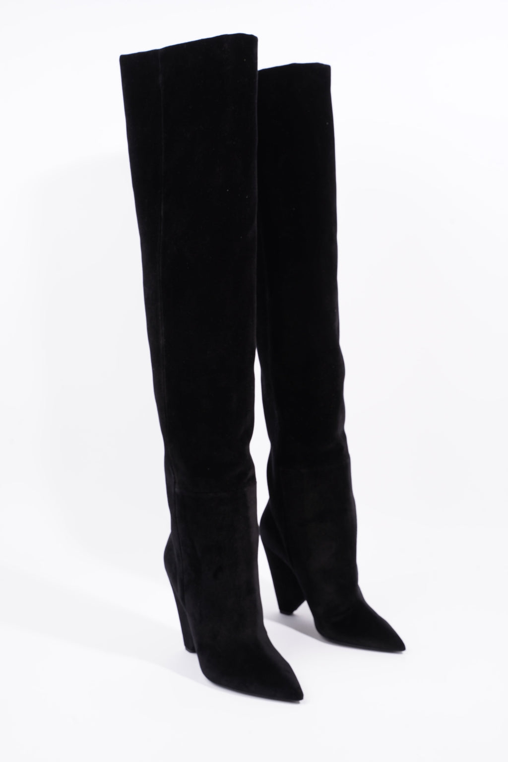 Saint Laurent Womens Niki Boot 105 Black Velvet EU 40 / UK 7