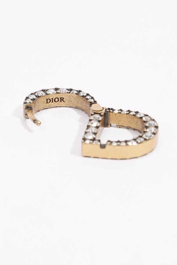 Christian Dior Womens CD Crystal Earrings Base Metal / Faux Crystal