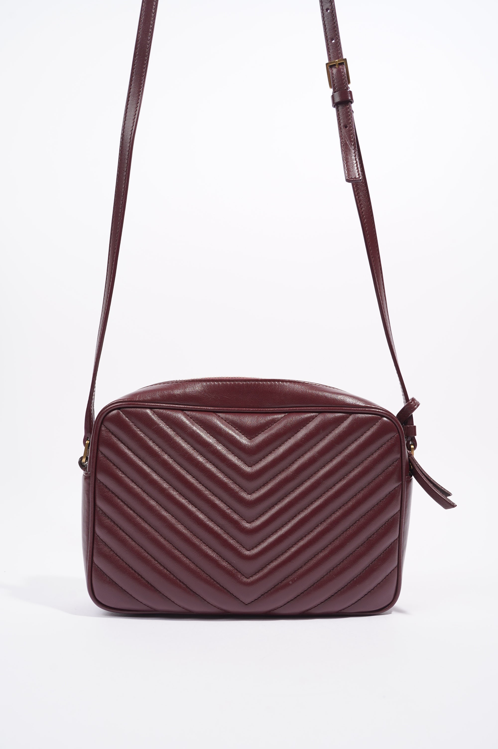Saint Laurent Womens Lou Camera Bag Burgundy
