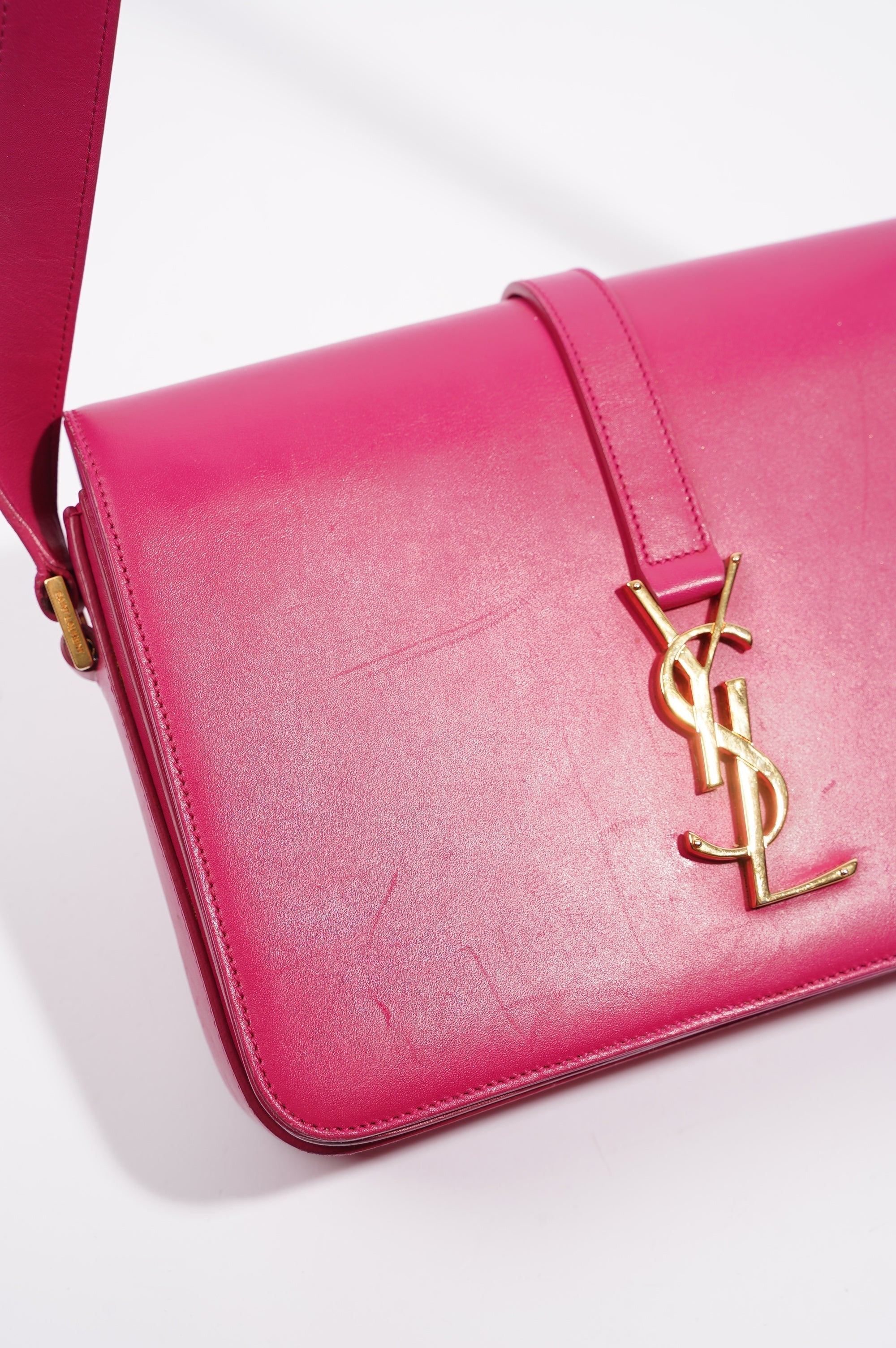 Saint Laurent Womens Universite Bag Pink / Gold
