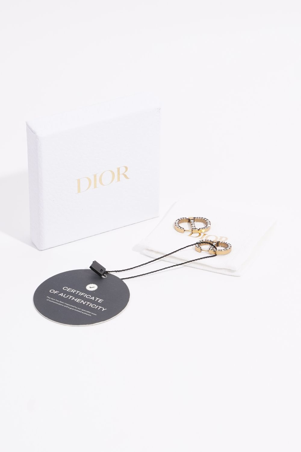 Christian Dior Womens CD Crystal Earrings Base Metal / Faux Crystal