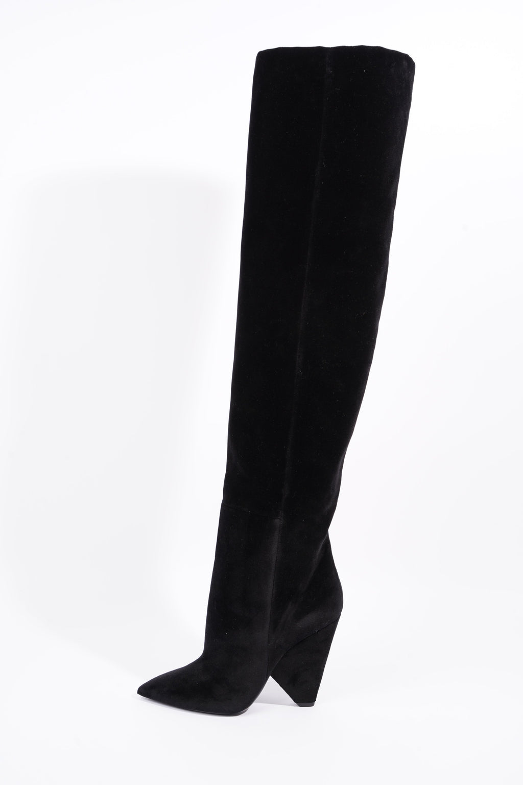 Saint Laurent Womens Niki Boot 105 Black Velvet EU 40 / UK 7