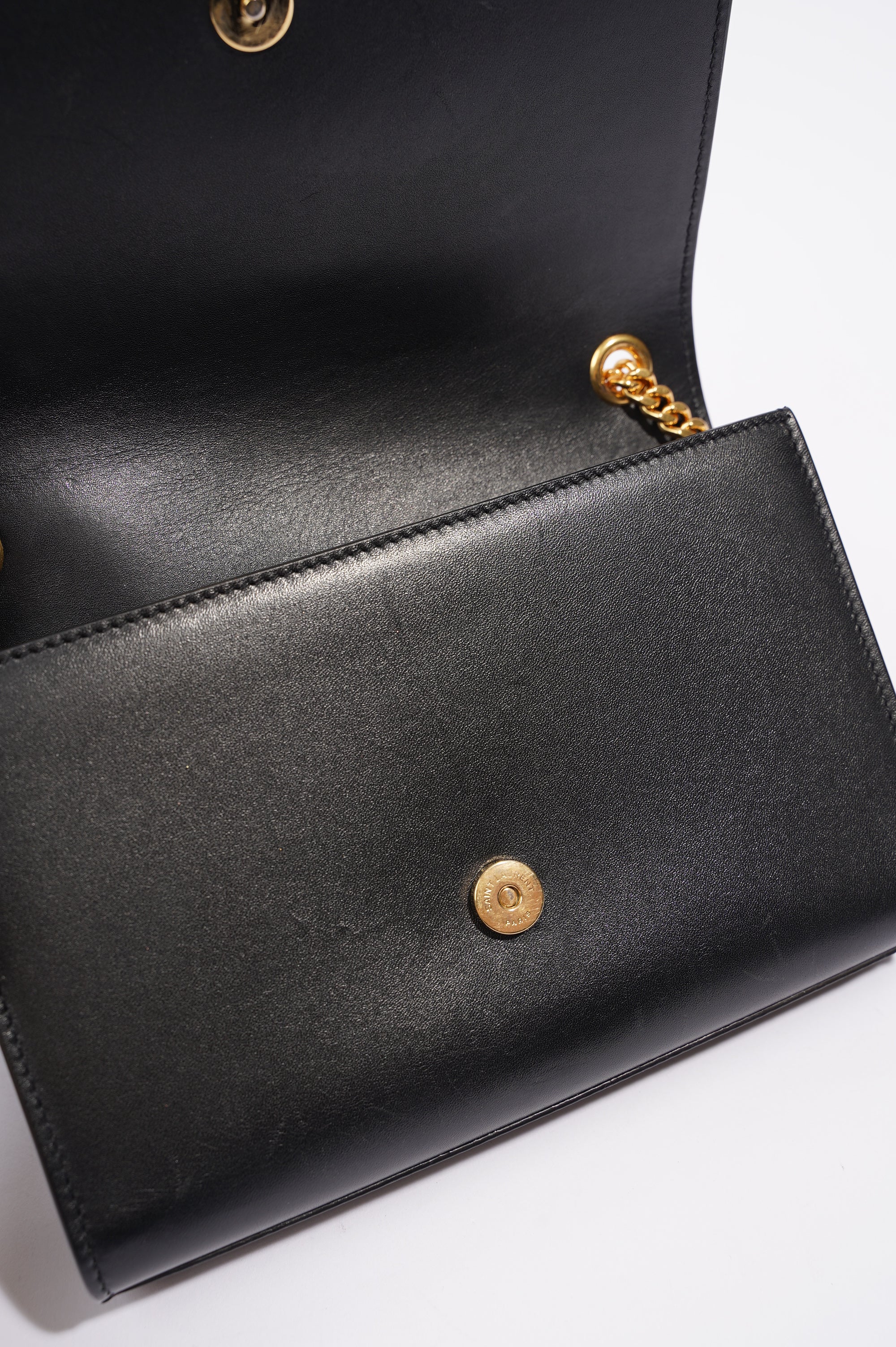 Saint Laurent Womens Kate Tassle Black / Gold Small