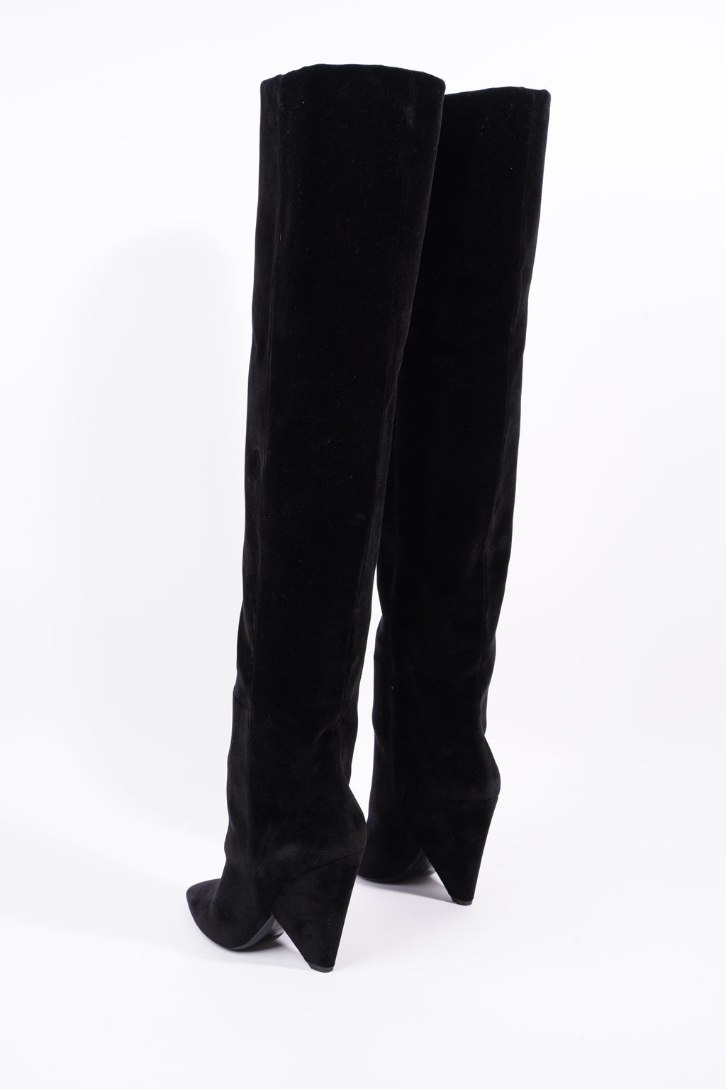 Saint Laurent Womens Niki Boot 105 Black Velvet EU 40 / UK 7