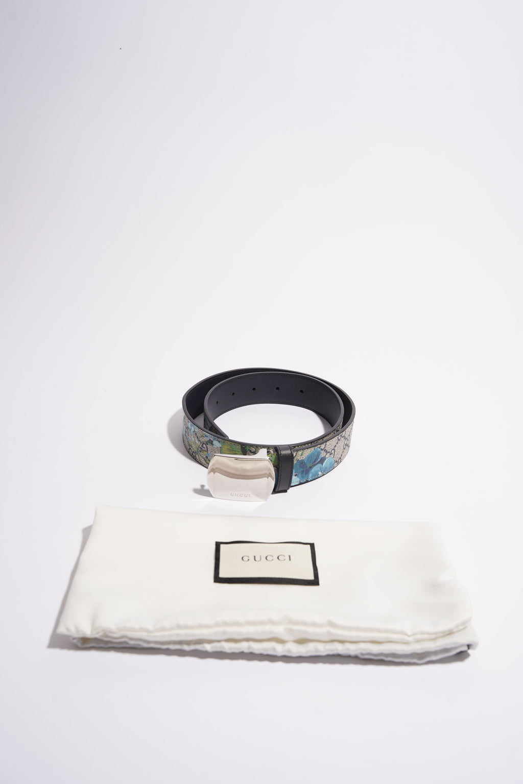Gucci Womens GG Bloom Belt Beige / Blue 75cm / 30"