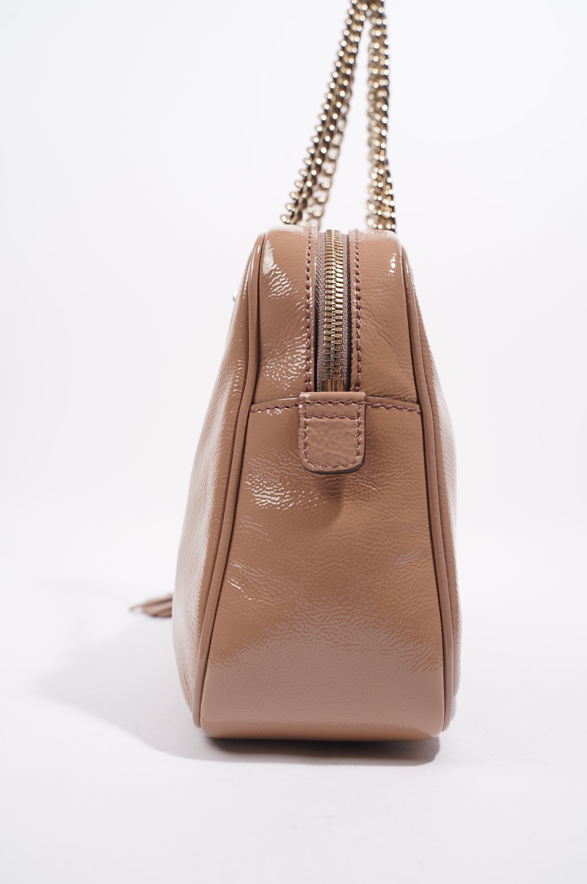 Gucci Womens Soho Chain Bag Nude Leather Medium
