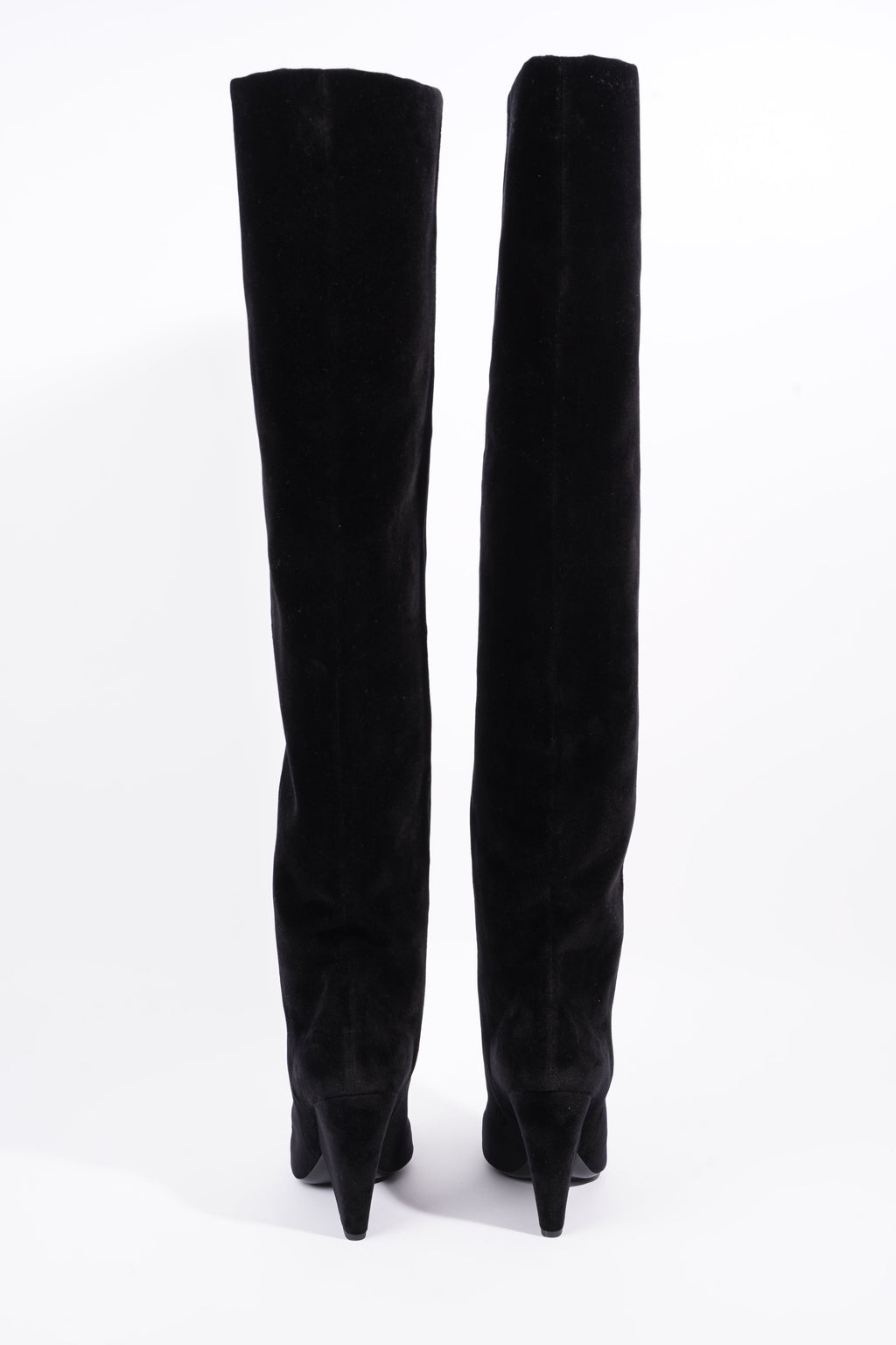 Saint Laurent Womens Niki Boot 105 Black Velvet EU 40 / UK 7