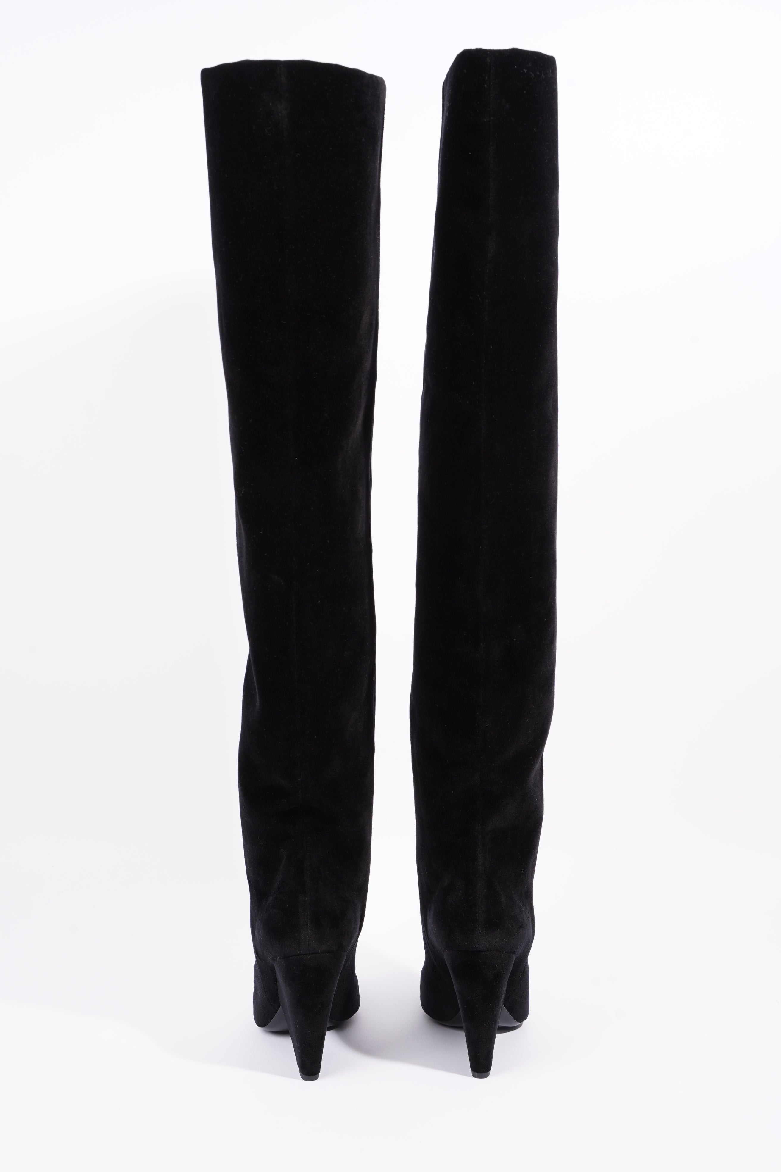 Saint Laurent Womens Niki Boot 105 Black Velvet EU 40 / UK 7
